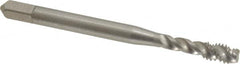 Balax - #8-32 UNC 3 Flute 2B Modified Bottoming Spiral Flute Tap - Powdered Metal, Bright Finish, 2-1/8" OAL, Right Hand Flute, Right Hand Thread, Oversize, H6, Series BX200 - Caliber Tooling