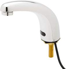 T&S Brass - Deck Mounted Single Hole Electronic User Adjustable Temperature Control Mixer Faucet - Powered by 120 Volt AC/DC, 5" Cast Spout, Single Hole Mounting Centers - Caliber Tooling