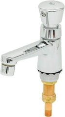 T&S Brass - Push Button Handle, Deck Mounted Bathroom Faucet - Metering Faucet, No Drain, Standard Spout - Caliber Tooling