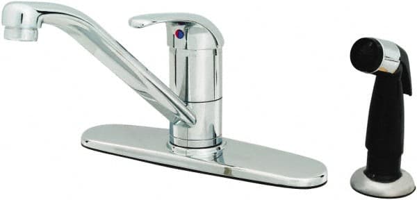 T&S Brass - Faucet Mount, Deck Plate Faucet with Spray - One Handle, Single Handle, High Spout, No Drain - Caliber Tooling