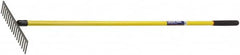 Ability One - Flat Rake with 62" Straight Fiberglass Handle - 16 Tines, 3" Tine Length - Caliber Tooling