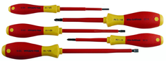 Insulated Slotted Screwdriver 3.0; 4.5; 6.5mm & Phillips # 1 & # 2. 5 Piece Set - Caliber Tooling