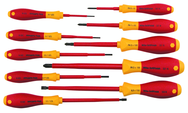 Insulated Slotted Screwdriver 2.0; 2.5; 3.0; 3.5; 4.5; 6.5mm & Phillips #0; 1; 2; 3. 10 Piece Set - Caliber Tooling