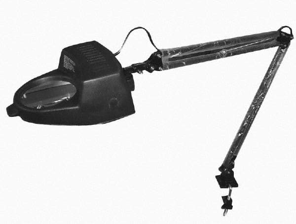 Value Collection - 40 Inch, Swing Arm, Clamp on, Incandescent, Black, Magnifying Task Light - 13 Watt, 1.75x Magnification, 3-1/2 Inch Wide, 3-1/2 Inch Long - Caliber Tooling