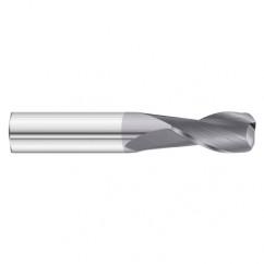 1/2 Dia. x 3 Overall Length 2-Flute .015 C/R Solid Carbide SE End Mill-Round Shank-Center Cut-TiAlN - Caliber Tooling