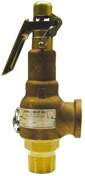 Midwest Control - 1-1/4" Inlet, 1-1/4" Outlet, ASME Safety Relief Valve - 140 Max psi, Bronze, 918 Cubic' per Min - Caliber Tooling