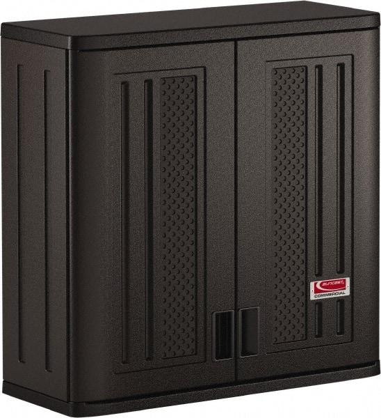 Suncast - 1 Shelf Locking Storage Cabinet - Polypropylene, 30" Wide x 12" Deep x 30-1/4" High, Gray - Caliber Tooling