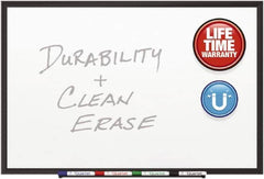 Quartet - 36" High x 48" Wide Magnetic Dry Erase Board - Steel, Includes Marker Rail with Protective End Caps, (4) Dry-Erase Markers & Mounting Kit - Caliber Tooling