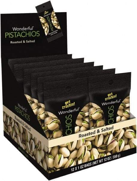 Paramount Farms - Nuts - Wonderful Pistachios, Roasted & Salted, 1 oz Pack, 12/Box - Caliber Tooling