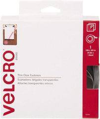 VELCRO Brand - 3/4" Wide x 5 Yd Long Adhesive Backed Hook & Loop Roll - Continuous Roll, Clear - Caliber Tooling