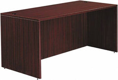 ALERA - Woodgrain Laminate Desk Shell - 65" Wide x 29-1/2" Deep x 29-5/8" High, Mahogany - Caliber Tooling