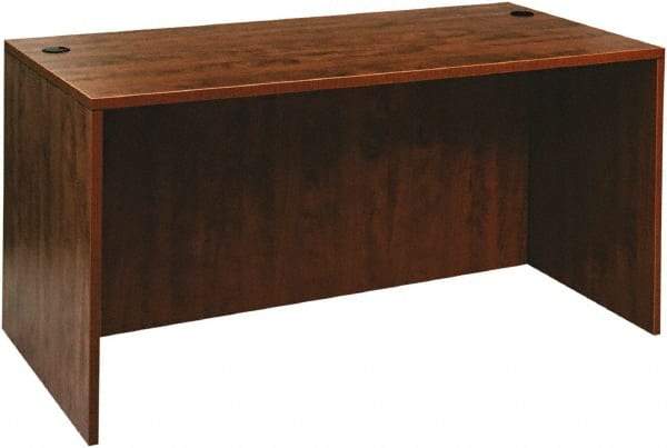 ALERA - Woodgrain Laminate Desk Shell - 59-1/8" Wide x 29-1/2" Deep x 29-5/8" High, Medium Cherry - Caliber Tooling