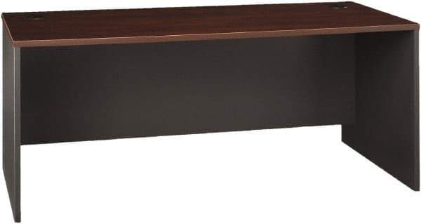 Bush Business Furniture - Laminate Over Wood Desk Shell - 71-1/8" Wide x 29-3/8" Deep x 29-7/8" High, Hansen Cherry & Graphite Gray - Caliber Tooling