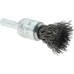 Tru-Maxx - 1/2" Brush Diam, Crimped, Flared End Brush - 1/4" Diam Steel Shank, 25,000 Max RPM - Caliber Tooling