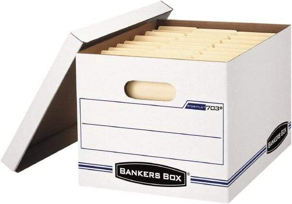 BANKERS BOX - 1 Compartment, 12-1/2" Wide x 10-1/2" High x 16-1/4" Deep, Storage Box - Corrugated Cardboard, White - Caliber Tooling