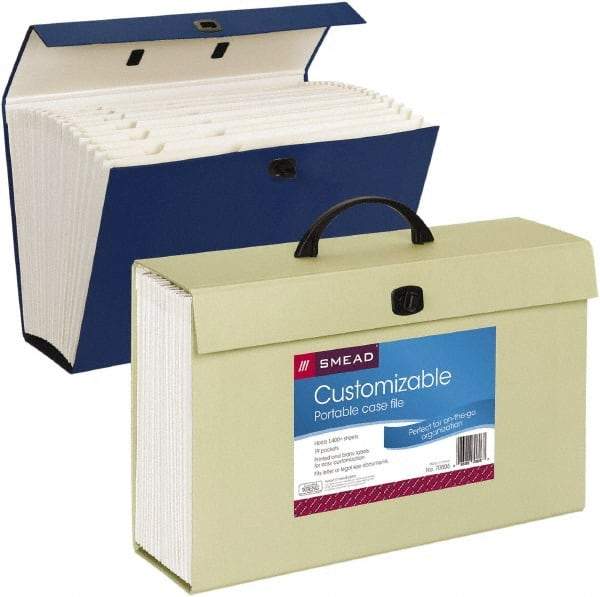 SMEAD - 19 Compartments, 15" Wide x 10" High x 5-1/4" Deep, Case File - Corrugated Cardboard, Assorted Colors - Caliber Tooling