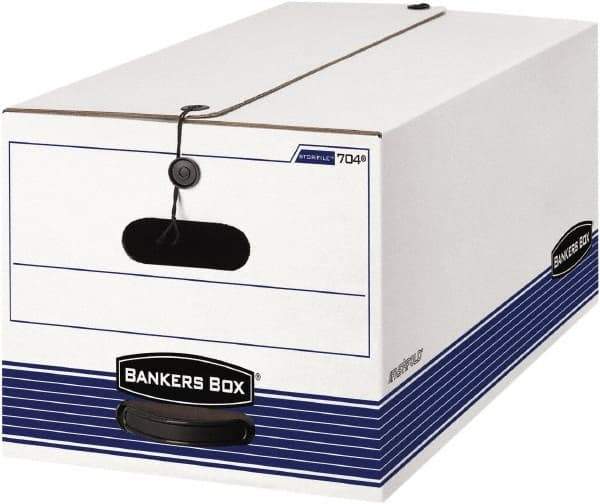 BANKERS BOX - 1 Compartment, 12-1/4" Wide x 10-3/4" High x 24-1/8" Deep, Storage Box - Corrugated Cardboard, White/Blue - Caliber Tooling