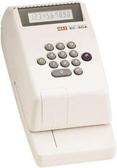 MAX - 4-3/8" Wide x 3-3/4" High x 9-1/8" Deep, Electronic Check Writer - Plastic, White - Caliber Tooling