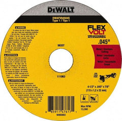 DeWALT - 4-1/2" Ceramic Cutoff Wheel - 0.045" Thick, 7/8" Arbor, 13,300 Max RPM, Use with Portable Tools - Caliber Tooling