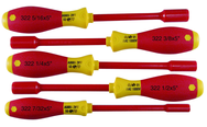 Insulated Nut Driver Inch Set Includes: 7/32" - 1/2". 5 Pieces - Caliber Tooling