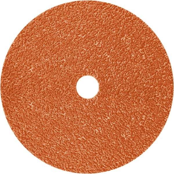 3M - 4-1/2" Diam 7/8" Hole 80+ Grit Fiber Disc - Ceramic, 13,300 Max RPM, Series 787C - Caliber Tooling