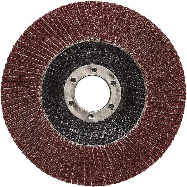 3M - 60 Grit, 5" Disc Diam, 5/8-11 Center Hole, Type 27 Ceramic Flap Disc - 12,100 Max RPM, Polyester Backing, Arbor Attaching System, Coated - Caliber Tooling