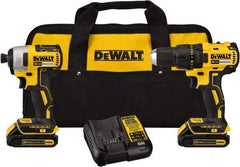 DeWALT - 20 Volt Cordless Tool Combination Kit - Includes 1/2" Brushless Compact Drill/Driver & 1/4" Brushless Impact Driver, Lithium-Ion Battery Included - Caliber Tooling