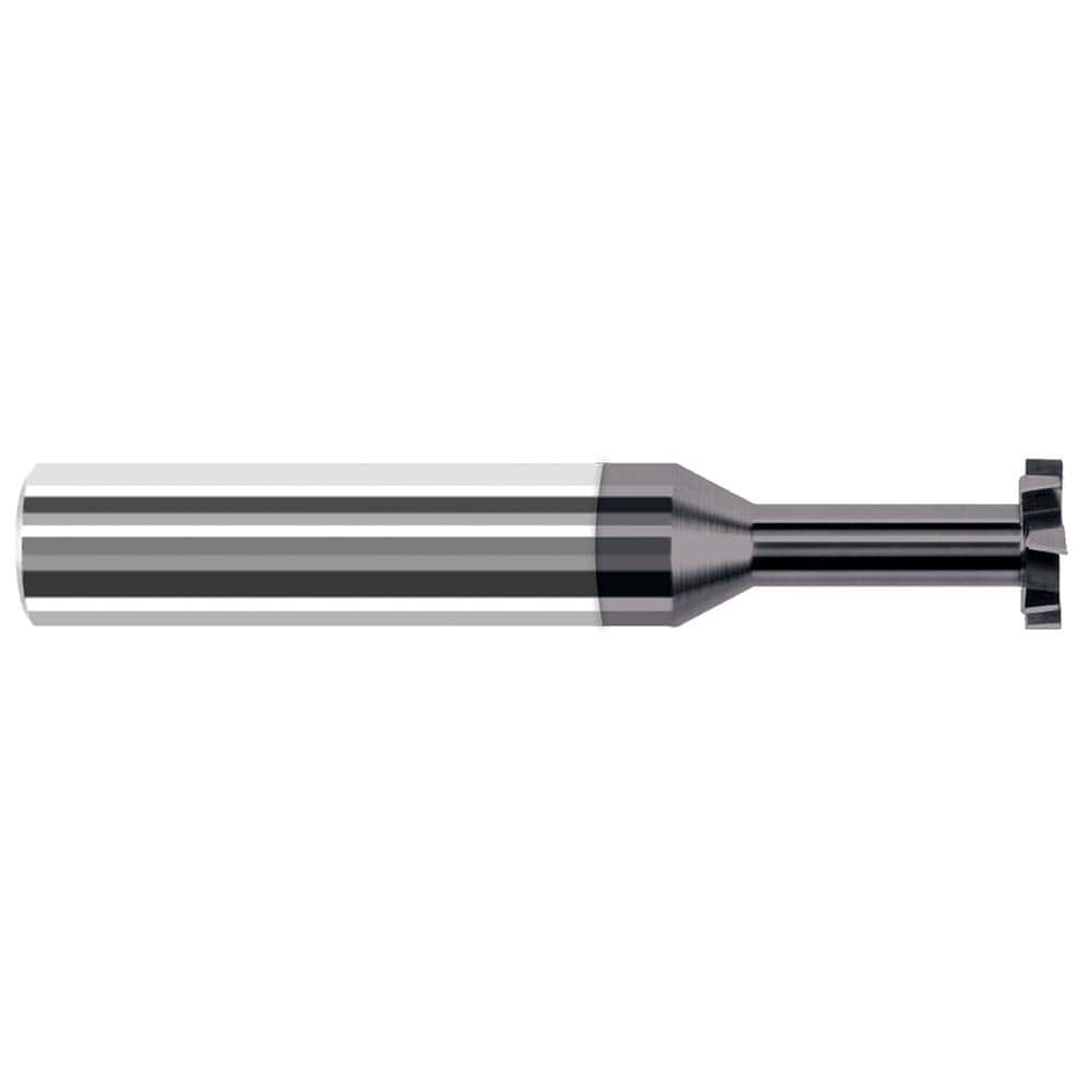 Harvey Tool - 1/4" Cut Diam, 3/32" Cut Width, 1/4" Shank, Staggered-Tooth Woodruff Keyseat Cutter - Exact Industrial Supply