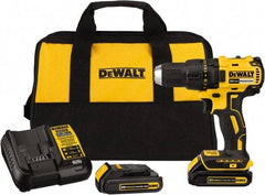 DeWALT - 20 Volt 1/2" Chuck Mid-Handle Cordless Drill - 0-1600 RPM, Reversible, 2 Lithium-Ion Batteries Included - Caliber Tooling