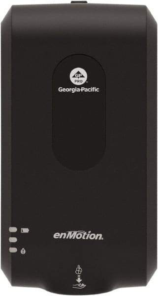 Georgia Pacific - 1000 to 1200mL Foam Hand Sanitizer Dispenser - Plastic, Wall Mounted, Black - Caliber Tooling