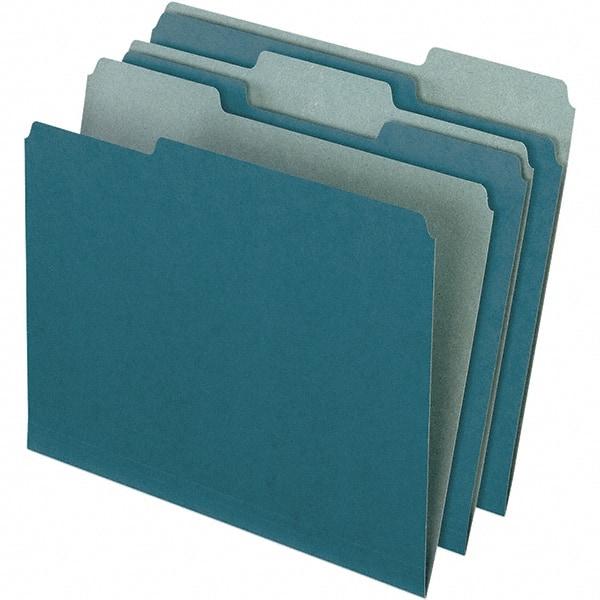 Pendaflex - 9-1/2 x 11-5/8", Letter Size, Blue, File Folders with Top Tab - 11 Point Stock, Assorted Tab Cut Location - Caliber Tooling