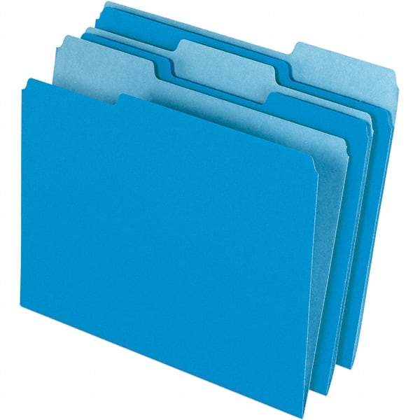 Pendaflex - 9-1/2 x 11-5/8", Letter Size, Blue/Light Blue, File Folders with Top Tab - 11 Point Stock, Assorted Tab Cut Location - Caliber Tooling