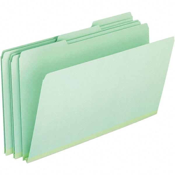 Pendaflex - 9-1/2 x 14-5/8", Legal, Green, File Folders with Top Tab - 25 Point Stock, Assorted Tab Cut Location - Caliber Tooling