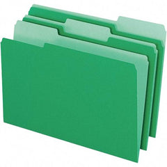 Pendaflex - 9-1/2 x 14-5/8", Legal, Green/Light Green, File Folders with Top Tab - 11 Point Stock, Assorted Tab Cut Location - Caliber Tooling