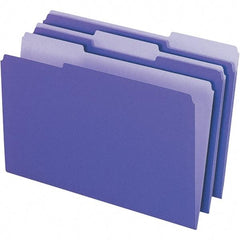 Pendaflex - 14-5/8 x 9-3/16", Legal, Violet, File Folders with Top Tab - 11 Point Stock, Assorted Tab Cut Location - Caliber Tooling