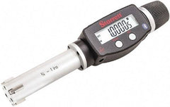 Starrett - 3/4" to 1", IP67, Carbide Face Electronic Inside Micrometer - 0.00005" Resolution, 0.00015" Accuracy, 2-5/8" Gage Depth - Caliber Tooling