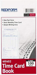 REDIFORM - 29/32" High x 4-13/64" Wide Bi-Weekly Time Cards - Use with Manual Time Record - Caliber Tooling