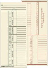 TOPS - 6-13/32" High x 9-1/2" Wide Weekly Time Cards - Use with Cincinnati K14-15 - Caliber Tooling