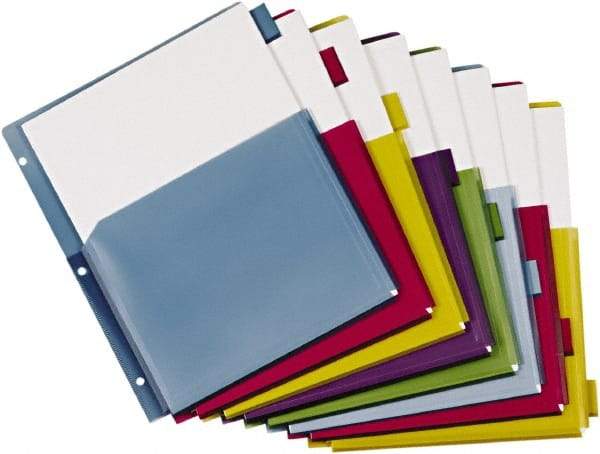 Cardinal - 11 x 8 1/2" 8 Tabs, 3-Hole Punched, Tab Divider - Multicolor Tabs, Multi-Color Folder - Caliber Tooling