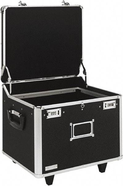 Vaultz - 1 Compartment, 15-1/4" Wide x 11-1/2" High x 12-1/4" Deep, Portable Storage Box - Aluminum, Chrome & PVC, Black - Caliber Tooling