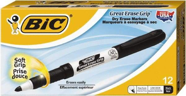 Bic - Black Great Erase Grip Fine Point Dry Erase Markers - For Use with Dry Erase Marker Boards - Caliber Tooling