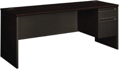 Hon - 72" Long x 29-1/2" High x 24" Deep, 2 Drawer Credenza - Mahogany/Charcoal (Color), Steel-Reinforced High-Pressure Laminate/Metal - Caliber Tooling