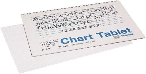 Pacon - Chart Tablets with Manuscript Cover, Ruled, 24 x 16, White, 25 Sheets/Pad, Easel Pads - Use with Whiteboards, Chalkboards, Walls, Easel St&s - Caliber Tooling