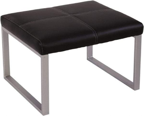 ALERA - 26-3/8" Wide, 17-3/8" High Cube Ottoman - Black/Silver - Caliber Tooling