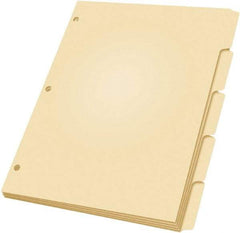 OXFORD - 11 x 8 1/2" 5 Tabs, 3-Hole Punched, Index Tab - Manila - Caliber Tooling