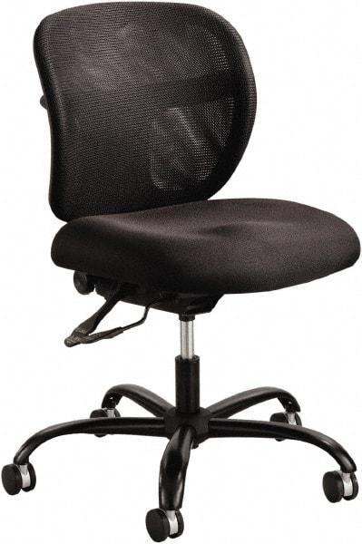 Safco - 18-1/2 to 22" High Task Chair - 26" Wide x 26" Deep, 100% Polyester Seat, Black - Caliber Tooling