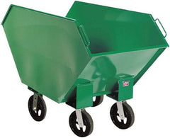 Valley Craft - 2,000 Lb Load Capacity, 17.2 Cu Ft, Steel Hopper Truck - 36" Wide x 68" Long x 39" High, Green - Caliber Tooling