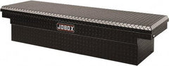 Jobox - 4 Compartment Crossover Truck Box - 70-1/8" Wide x 20-1/4" Deep x 14-1/4" High, Aluminum, Black - Caliber Tooling