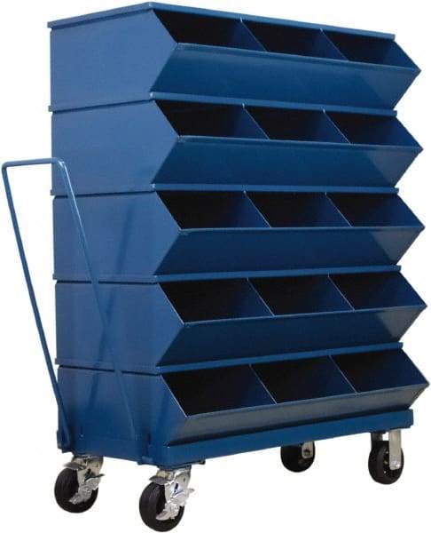 Stackbin - 5 Bin, Shelving Unit with Openings & Base - 37" Wide x 49-3/4" High - Caliber Tooling