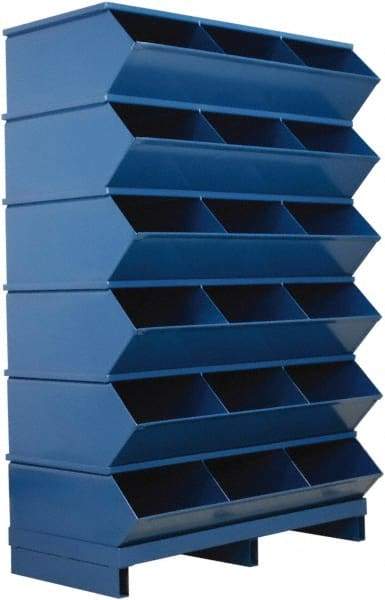 Stackbin - 6 Bin, Shelving Unit with Openings & Base - 37" Wide x 55-3/4" High - Caliber Tooling